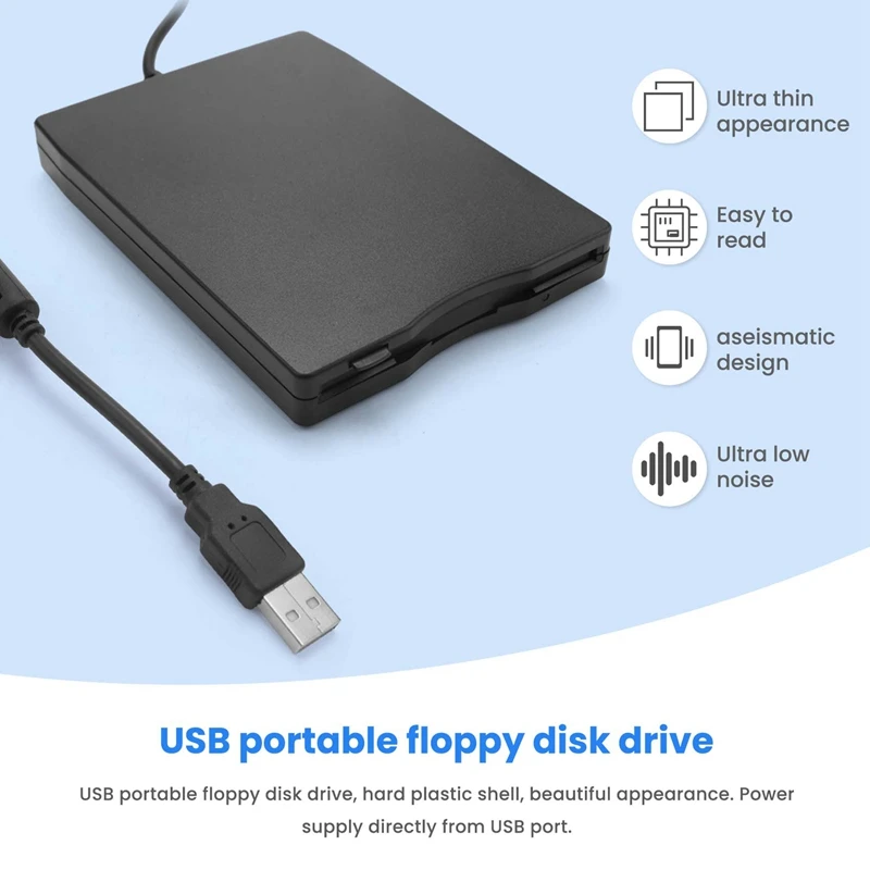 Фото Портативный USB-накопитель, 1,44 МБ, 3,5 дюйма, 12 Мбит/с №4