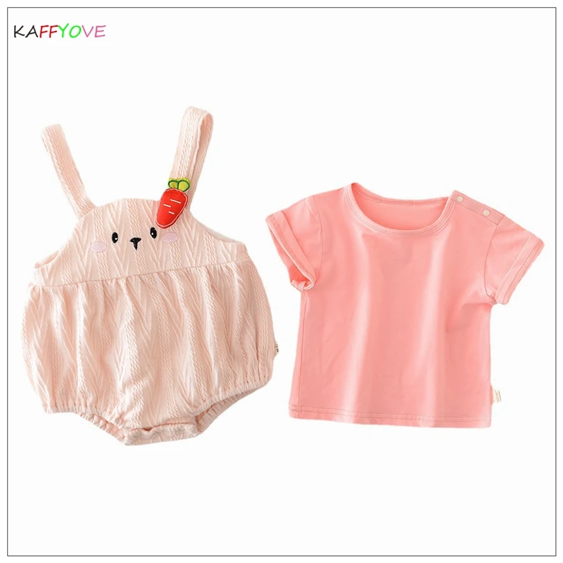

Newborn Summer Girls Clothes Pink Rabbit Easter Birthday Infant girl Clothing Tops+Bodysuit 1-4Yrs Newborn 2023 Summer Outfits