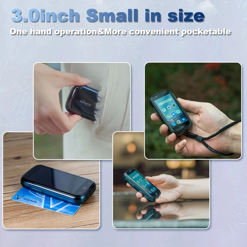 Tanie Oryginalny Unihertz Jelly 2 Najmniejszy Na świecie Telefon Komórkowy Android 11 Helio P60 Octa Core 4G Smartphone LTE 6GB + 128GB NFC Telefon Komórkowy