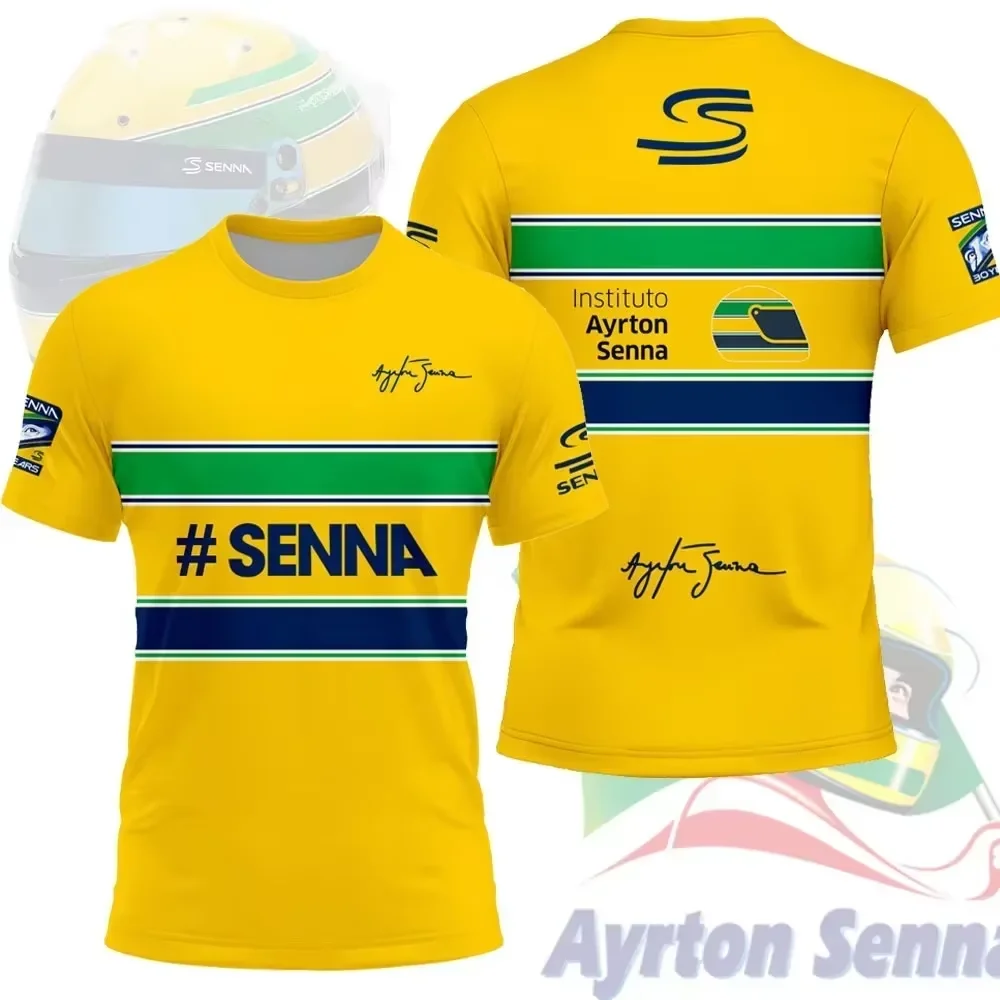 Фото Футболка Ayrton Senna 12 для любителей автоспорта, летняя, с коротким рукавом, унисекс, для мужчин, женщин и детей, новинка 2025 года №1