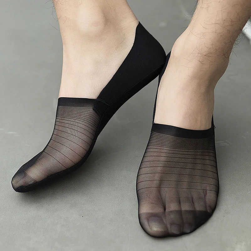 

Men's Socks Set 10Pairs Summer Non-slip Silicone Invisble Sock Nylon Thin Casual Breathable Man White Black No Show Slipper Sock