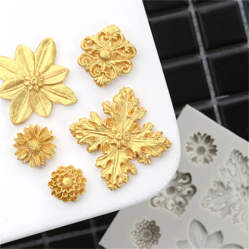 

DIY Fondant Molds Silicon Flower Cake Mold Silicone Fondant Mold Cake Decoration Tools Baking Mold Chocolate Gumpaste Mould