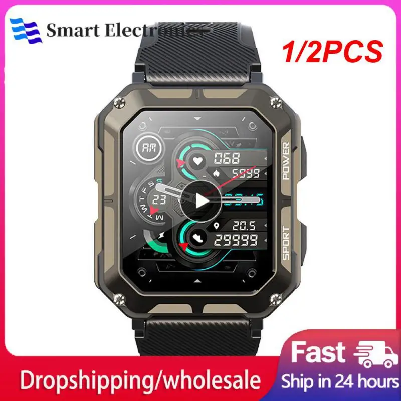 

1/2PCS C20Pro Smart Watch Men Sport Smartwatch IP68 Waterproof Call 35 Standby 123 Sport Modes 1.83 Inch
