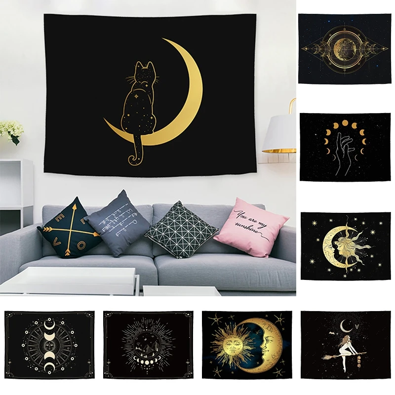 

Moon Mandala Starry Sky Tapestry Bohemia Tapestry Wall Hanging Bedspread Beach Mat Carpets Wall Carpet Decor Home Decoration