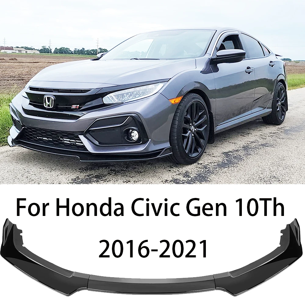

HTTYYX автомобильный передний бампер, разветвитель для губ, диффузор, комплект спойлера для Civic Hatchback/Sedan/Coupe/Type R FK7 FK8 Si 2016-2021
