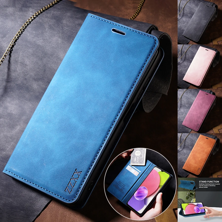Wallet Skin Friendly Flip Leather Case For Samsung Galaxy A03S A10 A12 A13 A22 A23 A31 A33 A51 A52 A53 A71 A72 A73 A6 A7 A8 2018