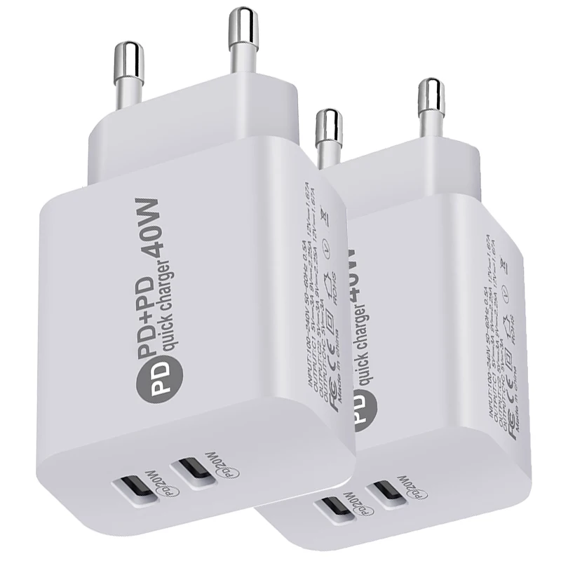 Сетевое зарядное устройство с кабелем 40 Вт PD для Iphone13 быстрой зарядки со