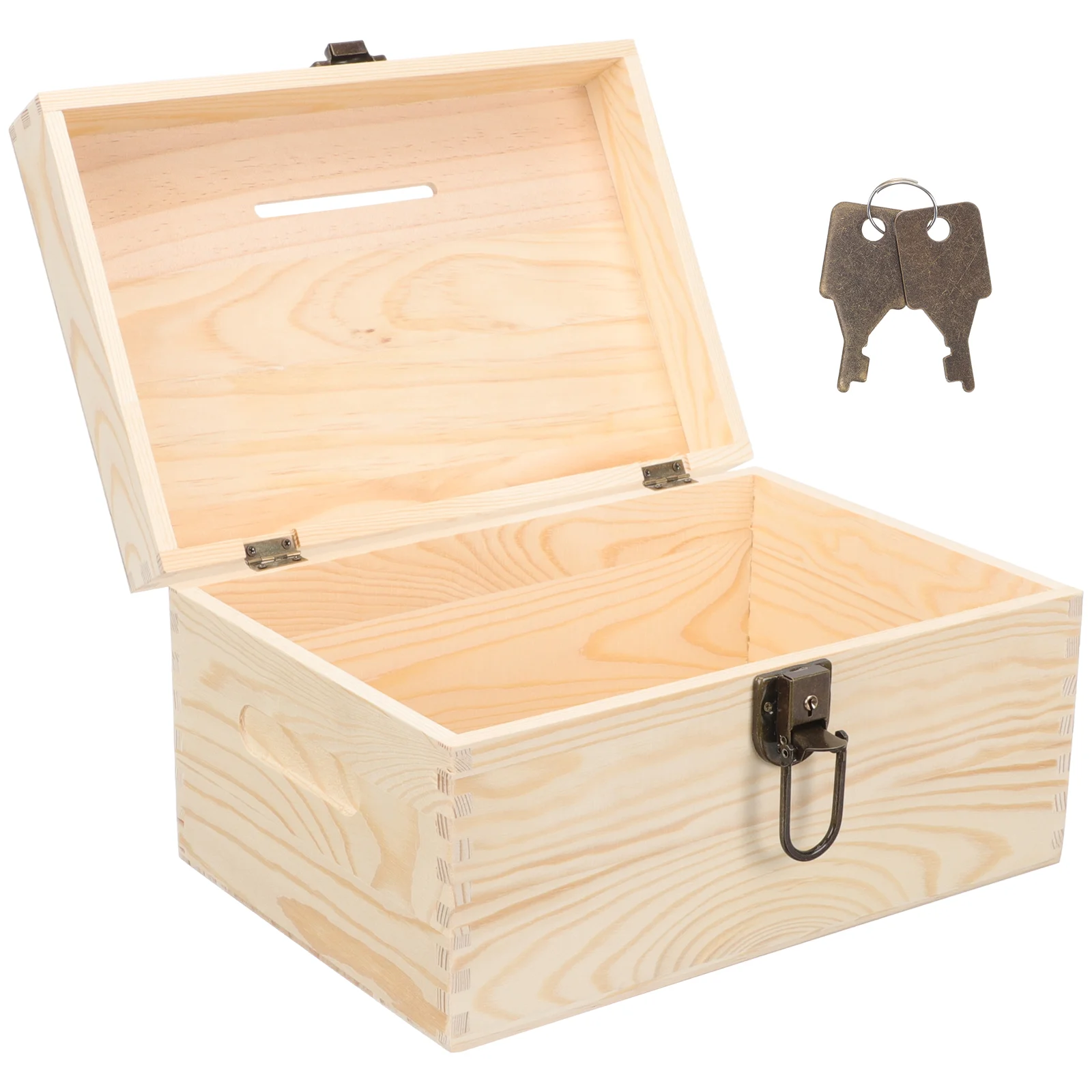 

Portable Ballot Box Wooden Voting Case Smooth Edge Voting Box with Lock