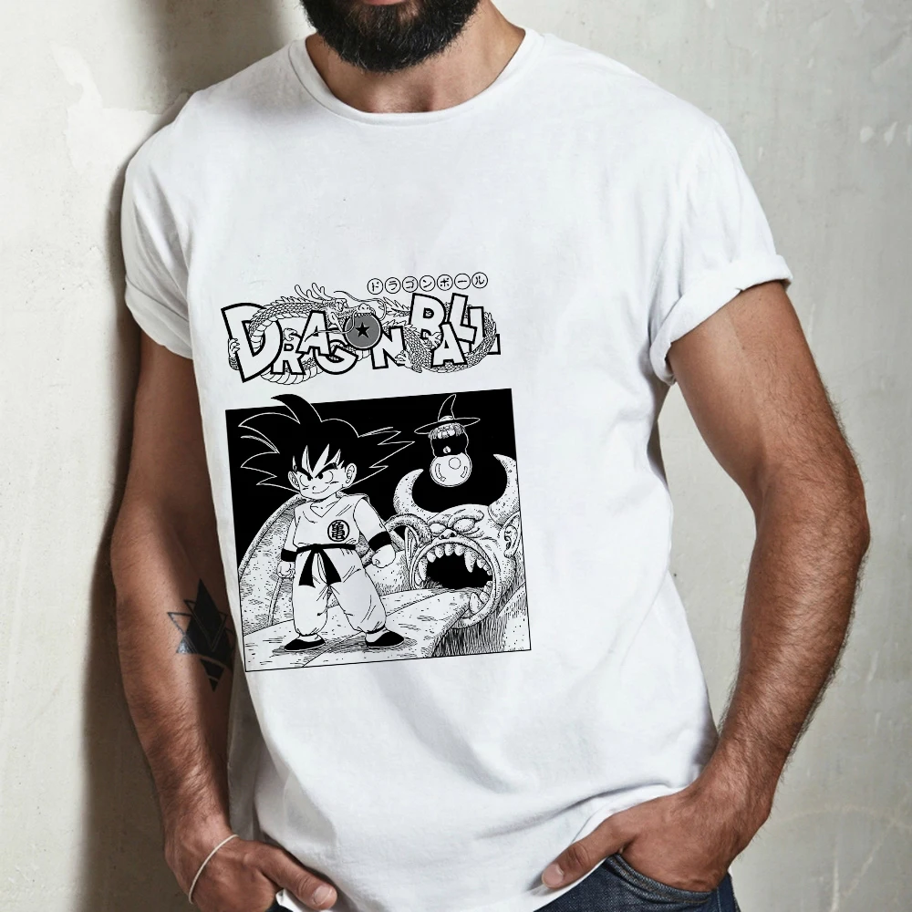 

Dragon Ball T Shirt Man Anime Son Goku Casual Clothes Cartoons White Harajuku Kawaii Funny Print T-shirt Male Vintage Street Top