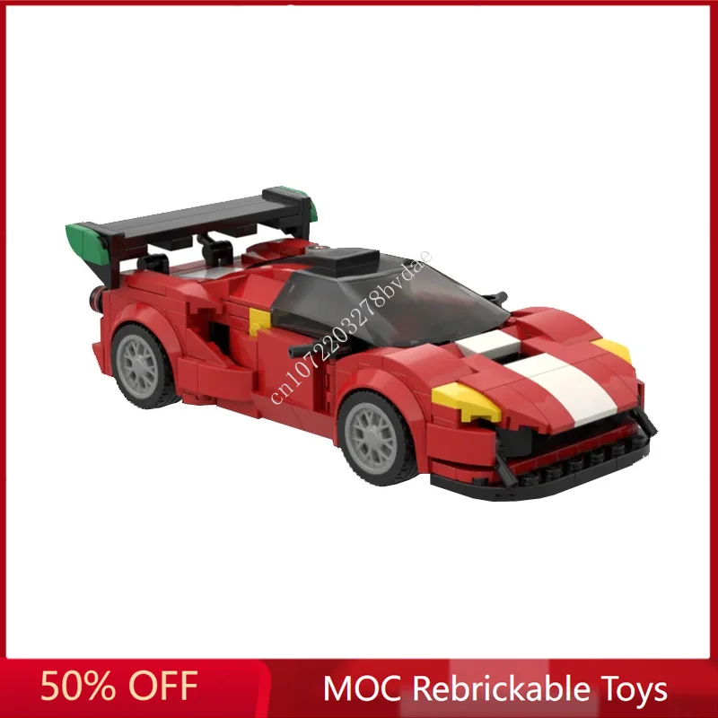 292 шт. строительные блоки MOC Speed Champion Ferraried 488 GT3 модель спортивного шрама
