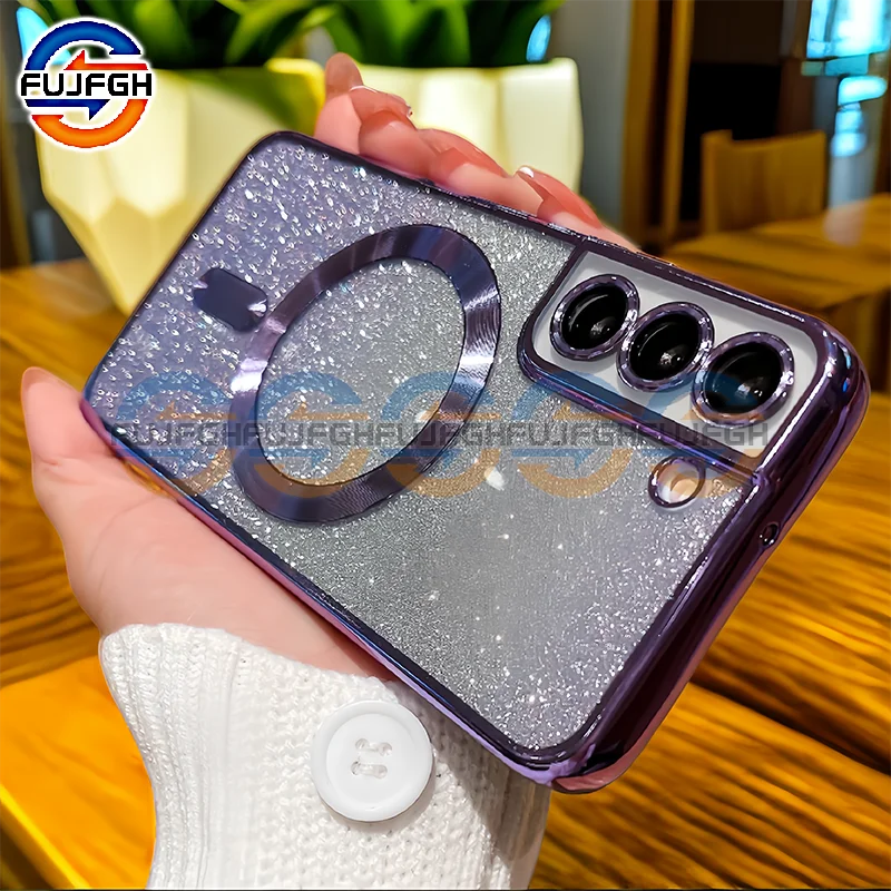 Градиентный Блестящий Магнитный чехол с блестками для Samsung Galaxy S23 S22 Ultra S21 Plus Защитная пленка с покрытием для объектива Градиентный Блестящий Магнитный чехол с блестками для Samsung Galaxy S23 S22 Ultra S21 Plus Защитная пленка с покрытием для объектива
