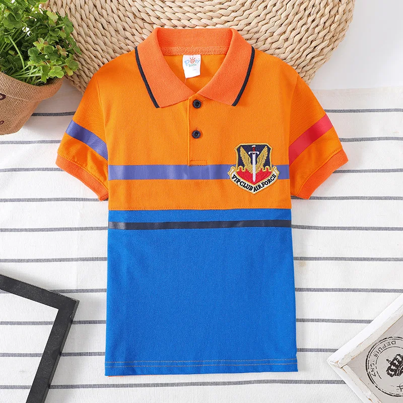 2-8 Years Polo Shirts for Boys Patchwork Style Boys Shirts Children T-SHIRT Kids School Tops Toddler Boy Clothes enlarge
