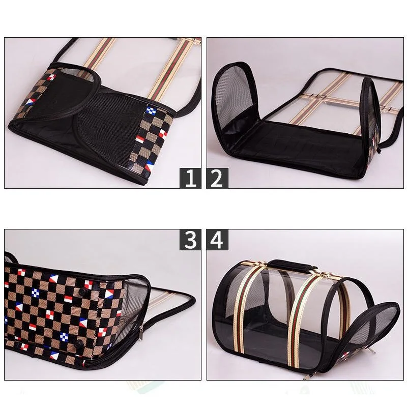 Сумка-переноска для домашних животных воздухопроницаемая Складная на плечо