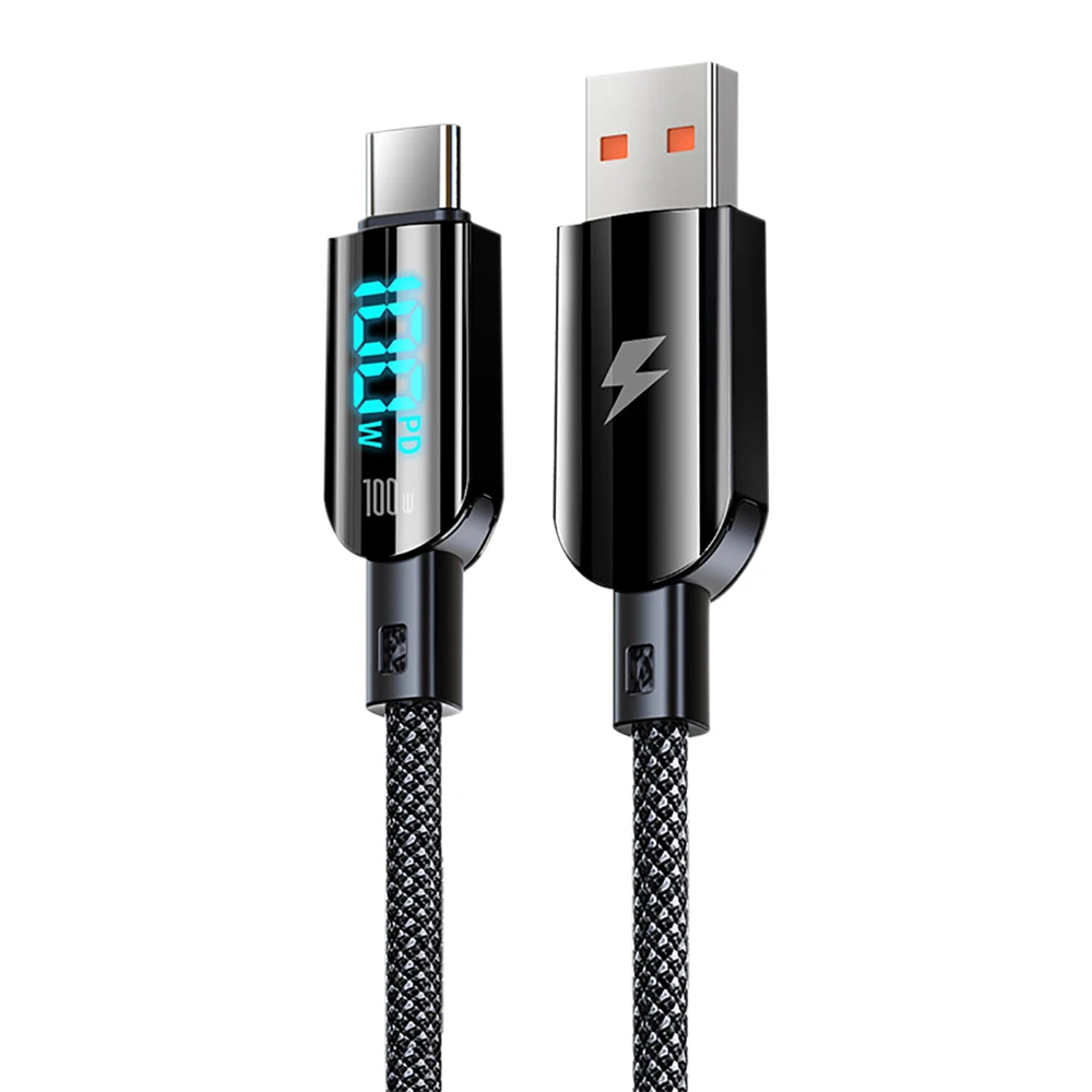 НОВЫЙ USB-кабель 100 Вт тип C быстрая зарядка цифровой дисплей кабель для передачи