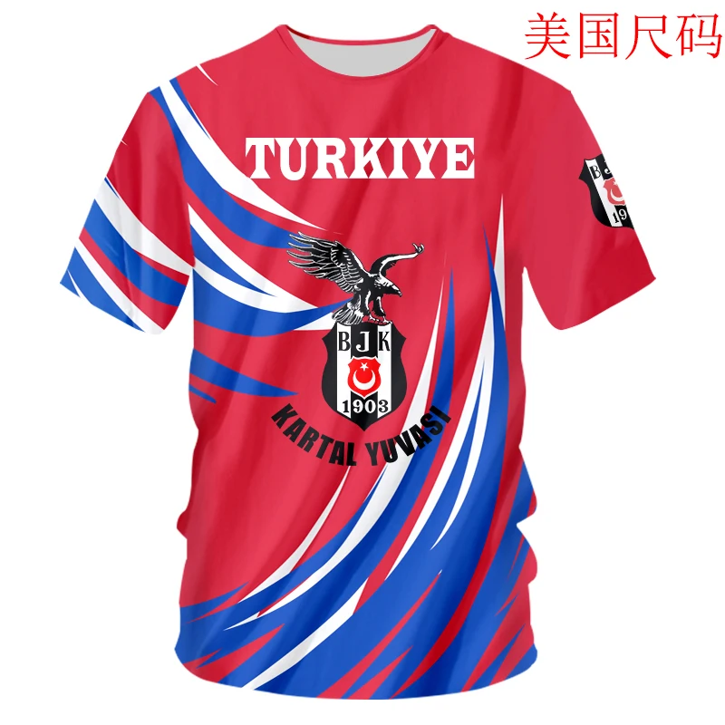 

Promo Turkiye Clothes Besiktas Tshirt Men 3d Football Club Design Logo Custom Summer Soccer Jersey Breathable Oversize Wholeasle