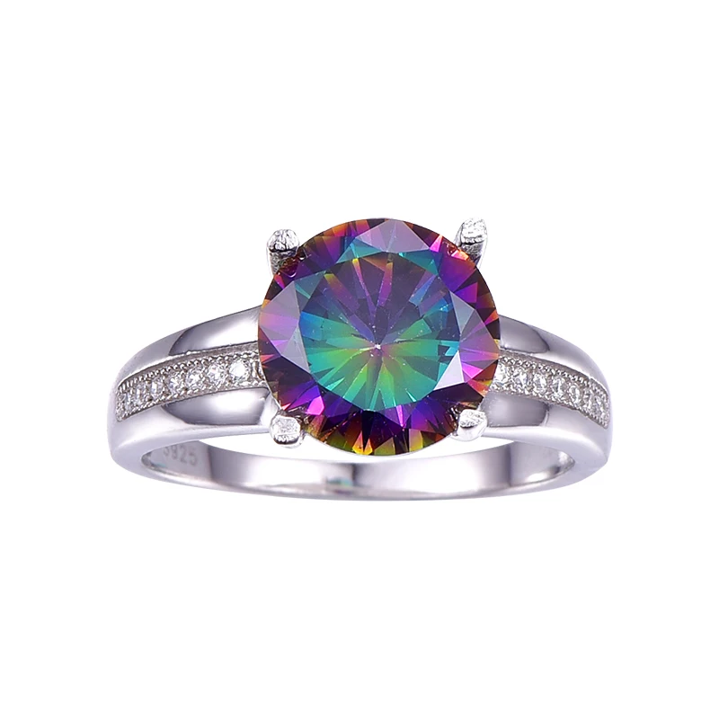Женское кольцо с Мистик-топазом 6 3 карата из серебра 925 пробы