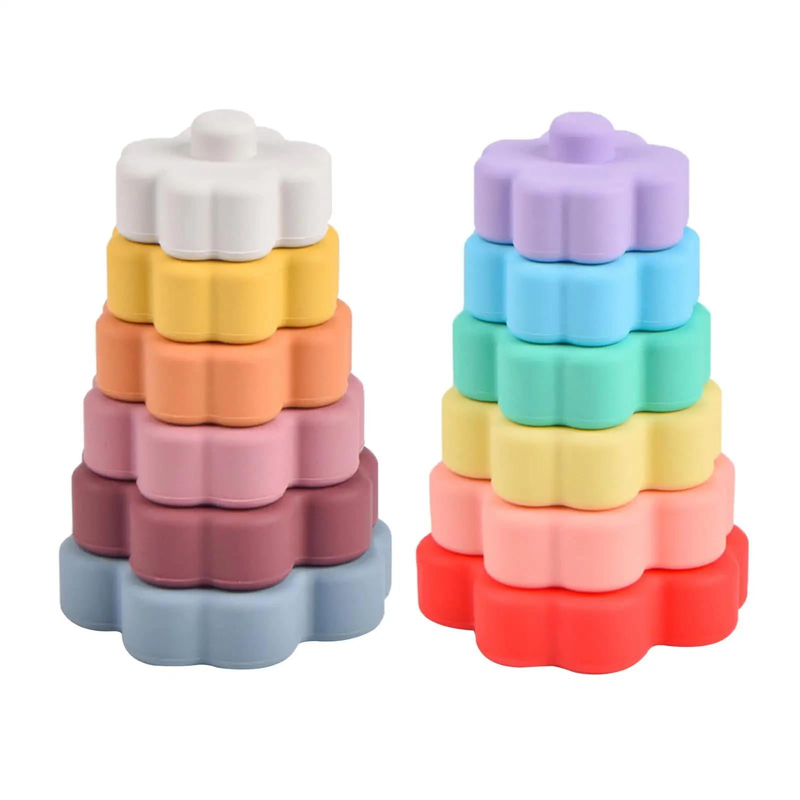 

Silicone Stacking Toy Teether Soft Block for Teaching Aids