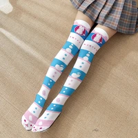 lolita japanese sweet little fresh lady over knee thigh stockings student sexy print cute rabbit color matching new fashion 1pc
