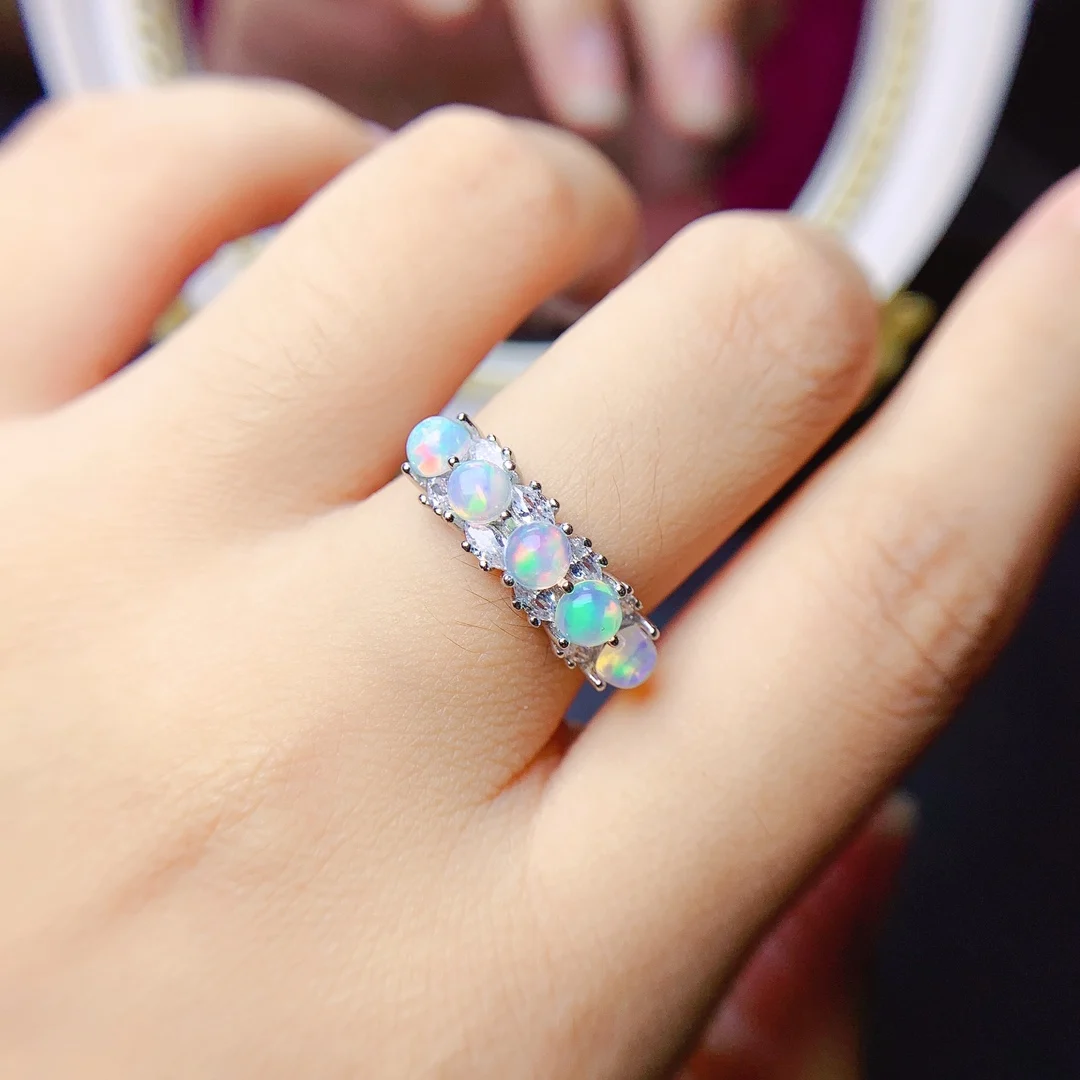 

Opal Ring Silver 925 Ring Engagement Rings for Women Luxury Gemstones Jewelry Gems New in Rings Wedding Adjustable Fine