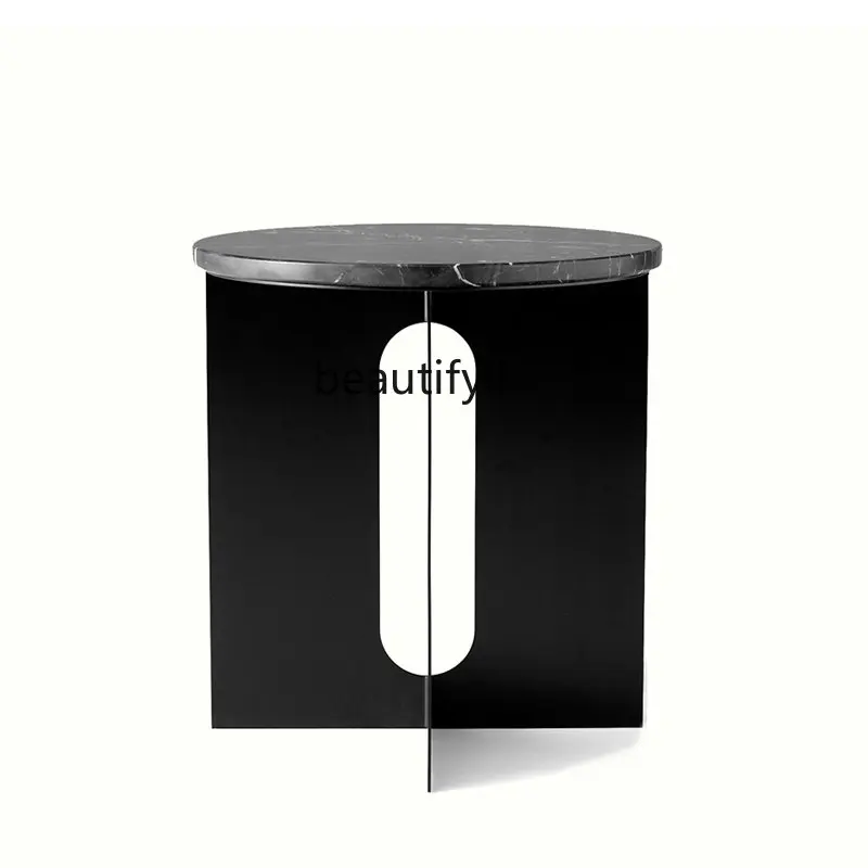 

yj Light Luxury Bedroom Bedside Small Table Simple Bedside Table Minimalist Small round Table Nordic Modern Side Table