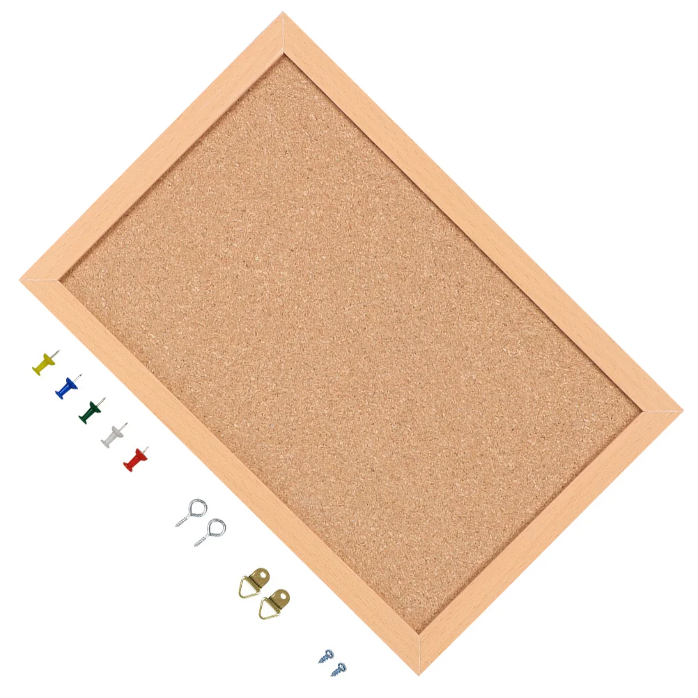 

Board Cork Message Bulletin Wall Hanging Wood Display Notice Pin Linen Memo Tile