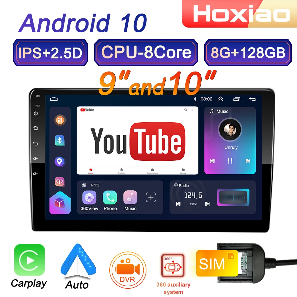 Автомагнитола 2 Din мультимедийный видеоплеер 4G Android 10 9 дюймов Mirrorlink Wi-Fi ОЗУ 6 ГБ ПЗУ