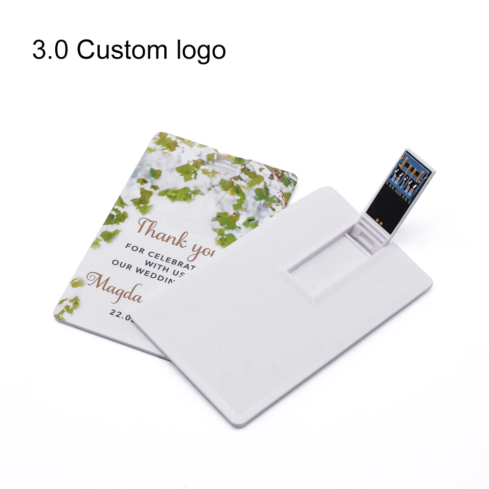 

Bank Credit Card Usb Flash Drive 3.0 Print Personal Logo/Brand Pendrive 8gb 16gb 32gb 64gb Memory Cards wedding/business gift
