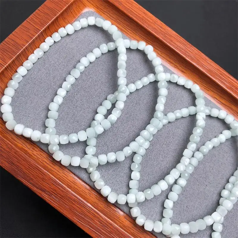 Натуральный зеленый Ларимар кубический браслет ручной работы энергия удачи