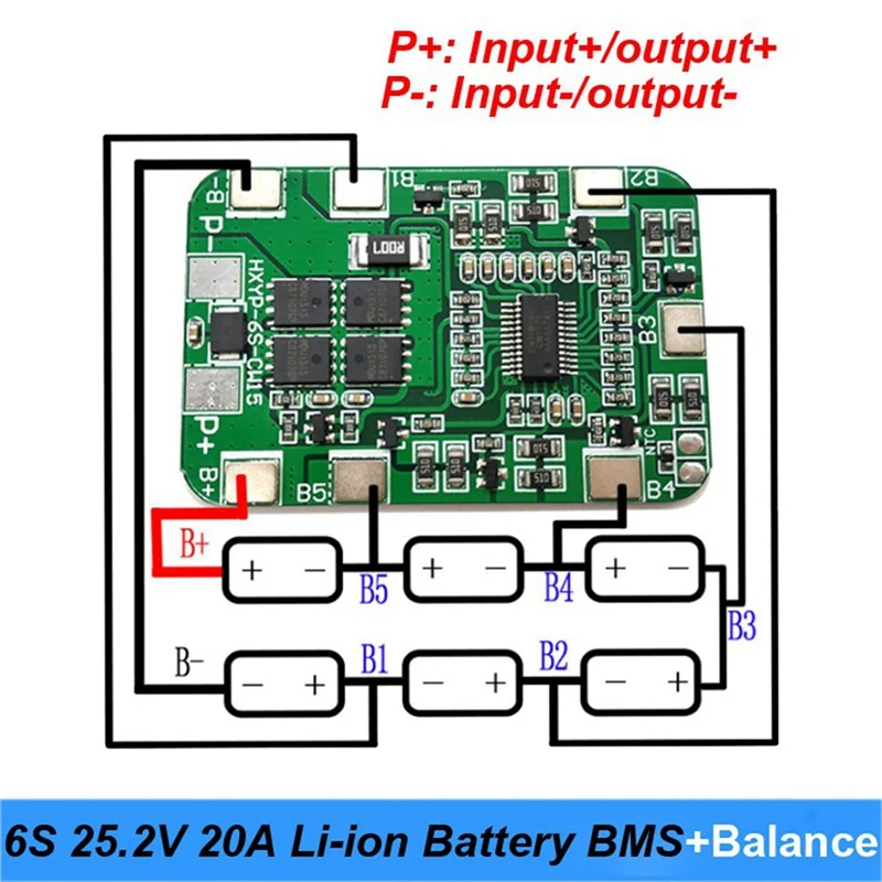 2x6S 25 2 V 20A литиевая батарея BMS Board с балансировкой для отвертки 25V и аккумуляторного