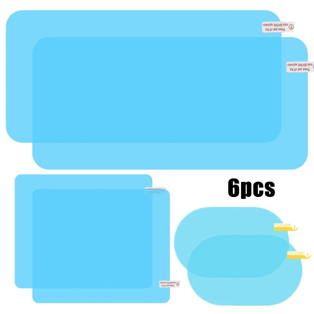 

6Pcs Rain Proof Film Car Side Window Rain Film Auto Rear View Mirror Rainproof Film Anti-Fog Clear Protective Sticker