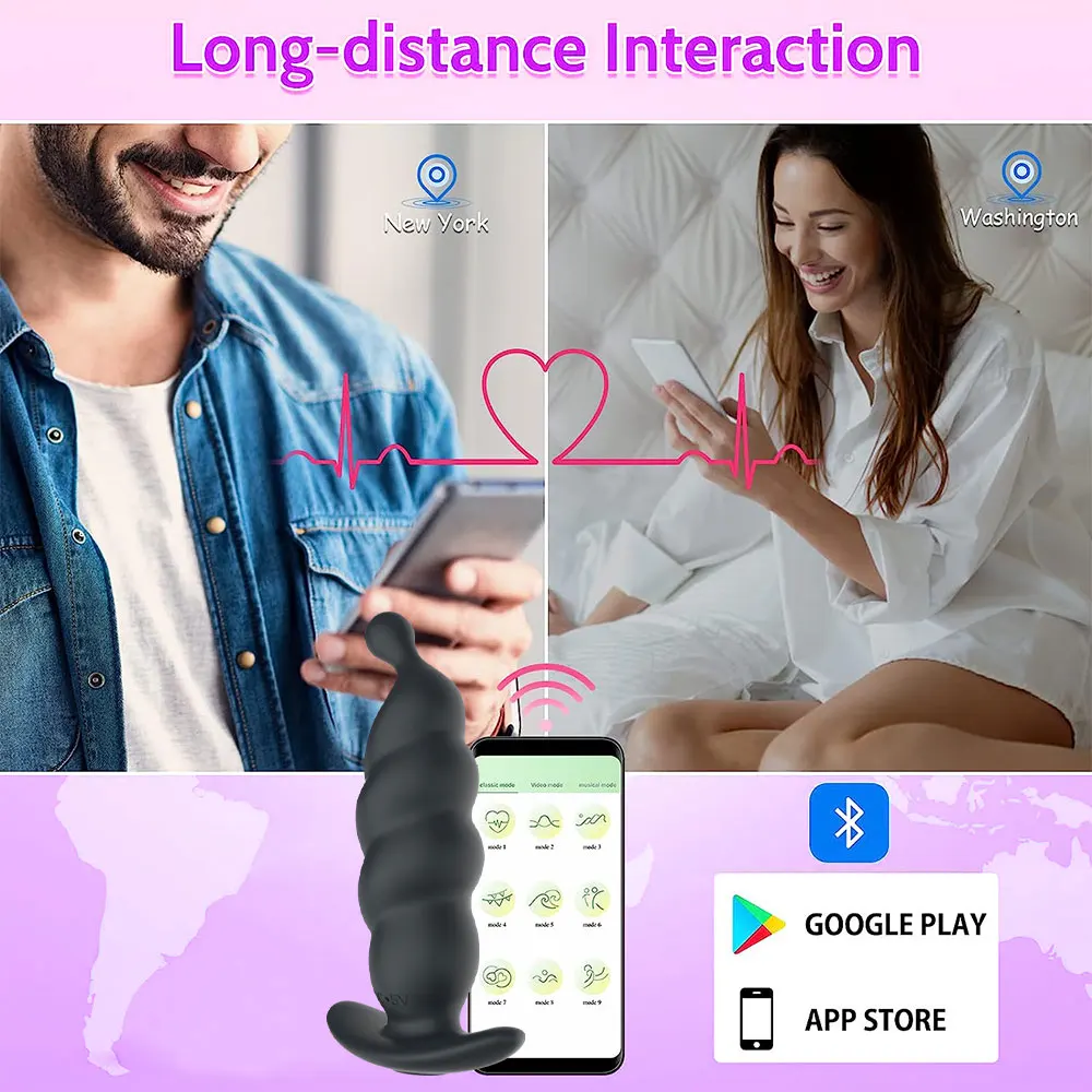 Беспроводное управление через приложение анальный вибратор Bluetooth Анальная