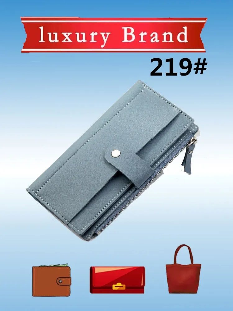 

219# Luxury designer Women Wallet PU Leather Purse Female Long Wallet High quality Pouch Handbag for man Coin Purse Card Holder