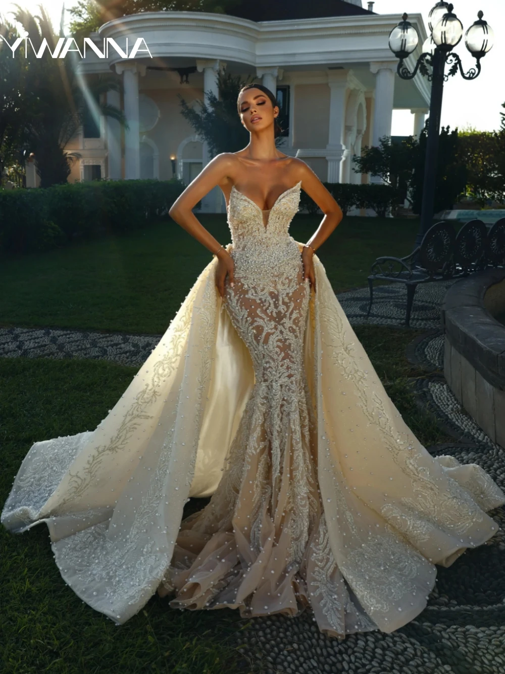 Женское свадебное платье с блестками It's yiiya длинное блестящее глубоким