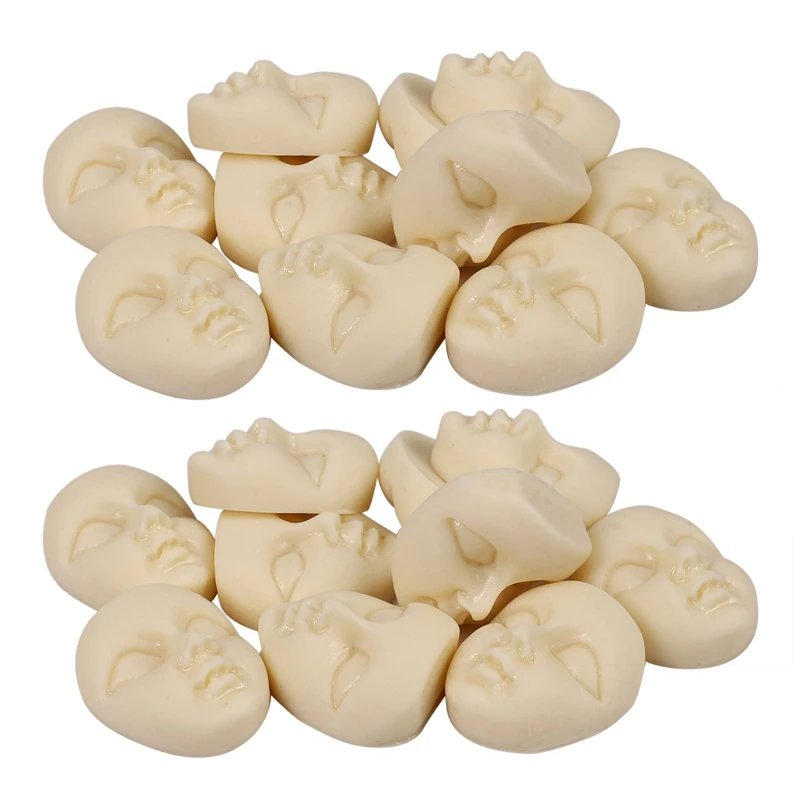 

20Pcs Mini Masks Resin Mask Flatback Cabochon Beige Girl Face Flatback Scrapbooking Diy Hair Bow Center Crafts Making