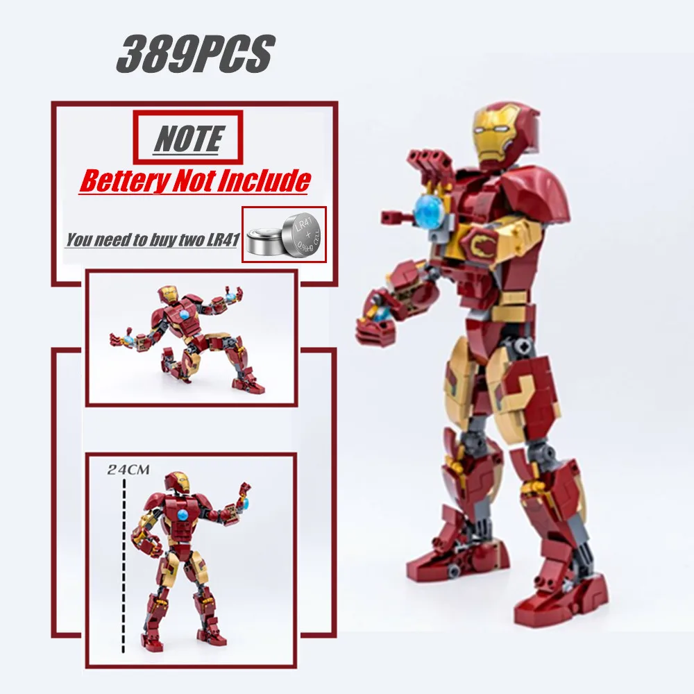 

Fit 76206 Disney MK43 IRONMAN HEROES Marvel Avengers Iron Man Armor Mecha Building Blocks Bricks Kid Gift Boys Set