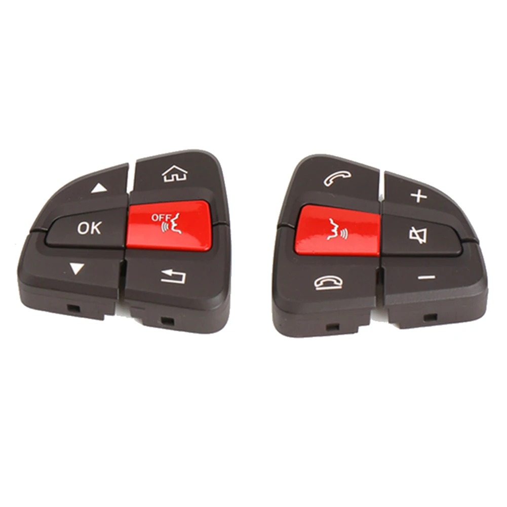 

Left+Right Car Multifunction Steering Wheel Switch Button for Mercedes-Benz C-Class W205 GLC W253 Brown+Red