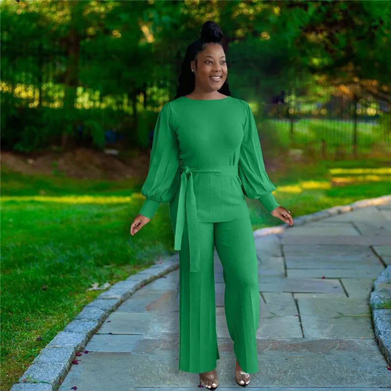 Уличный комплект из двух предметов женский топ с поясом и рукавами-фонариками