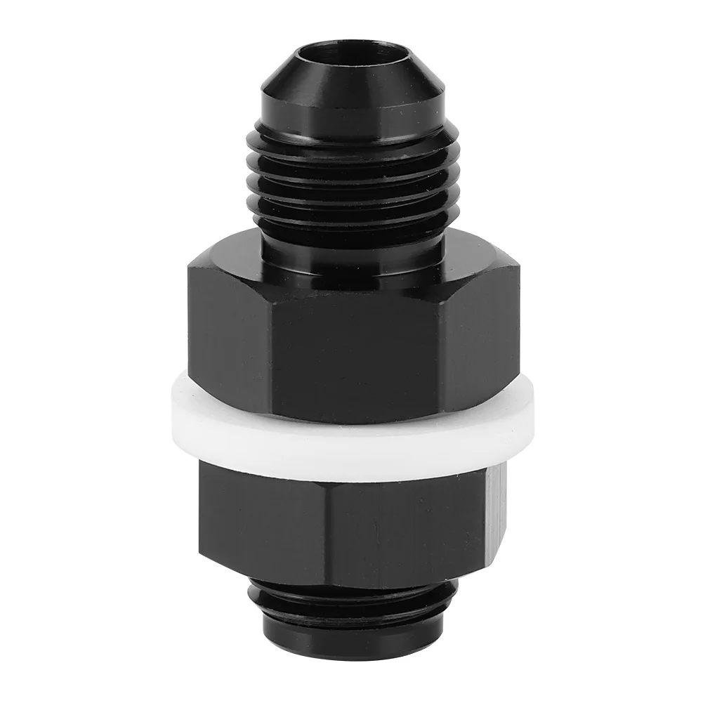 

AN6 Bulkhead Fitting Flare Fuel Cell Adapter with PTFE Washer for Most Fluids
