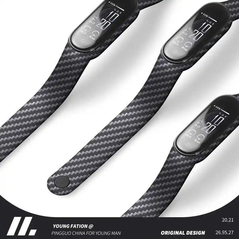 

Carbon fiber Strap for Xiaomi Mi Band 6 7 bracelet Sport silicone watch wristband Miband band6 band4 for Xiaomi mi band 3 4 5 7
