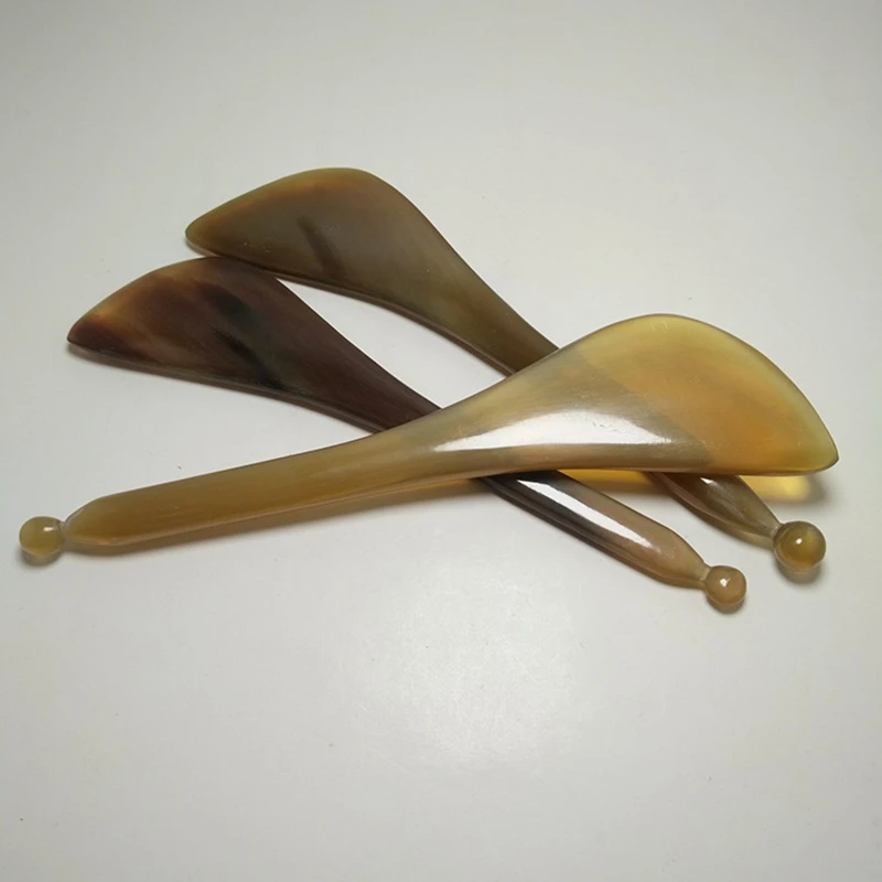 Натуральная скребковая пластина из быка для массажа Gua Sha, лифтинга лица, удаления морщин и традиционной китайской аккупунктуры.