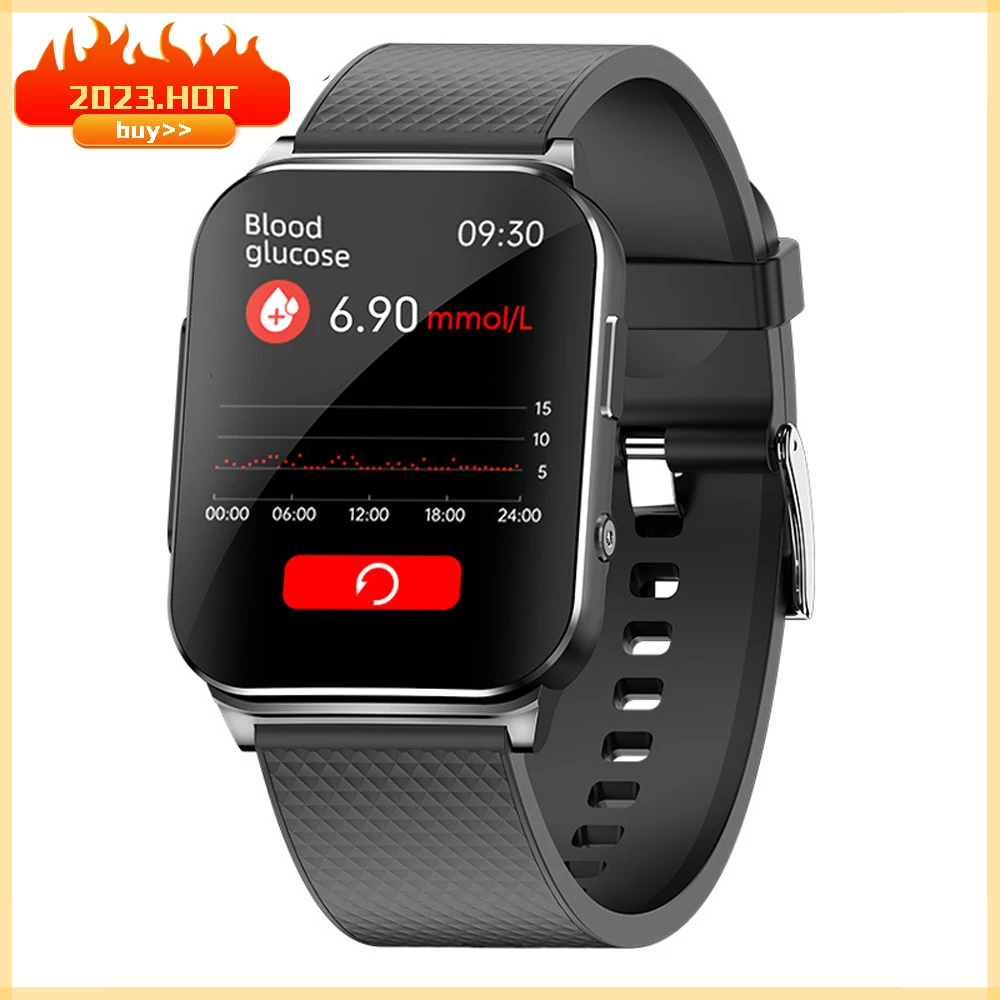 

2023 Non-invasive Blood Glucose 24-hour ECG+PTT Monitoring Smart Watch 1.83" Blood Pressure Oxygen Body Temperature Smartwatch