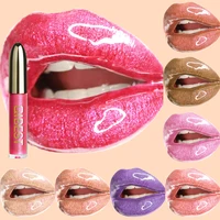 qibest polarized lip gloss diamond glitter liquid lipstick sexy metallic lipgloss long lasting waterproof moisturize lip makeup