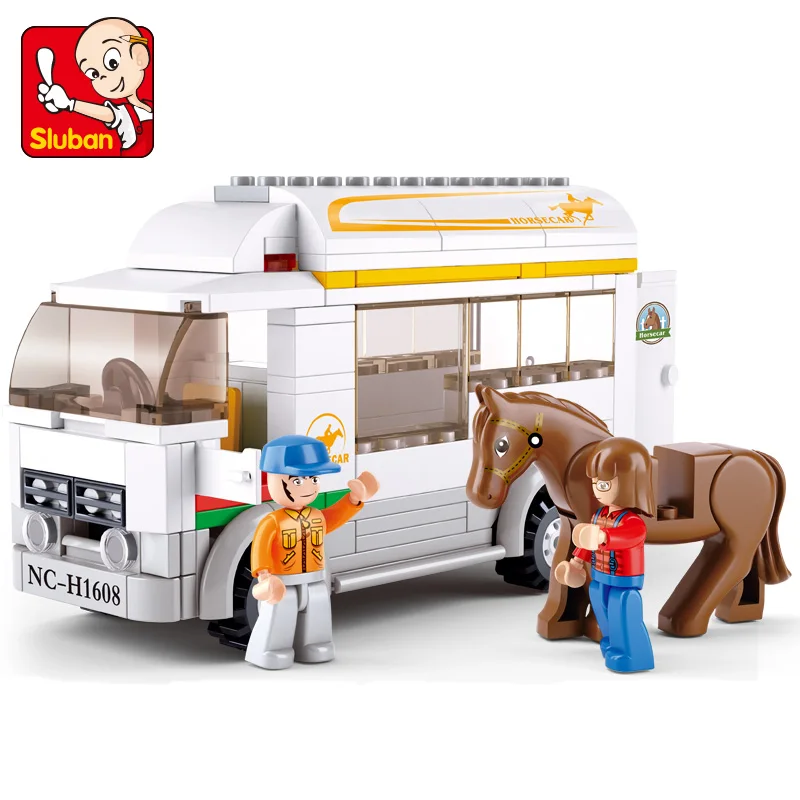 

Конструктор Sluban City Town Farm Horsecar 170 шт. Обучающие Кирпичи игрушки для детей подарки без коробки B0559