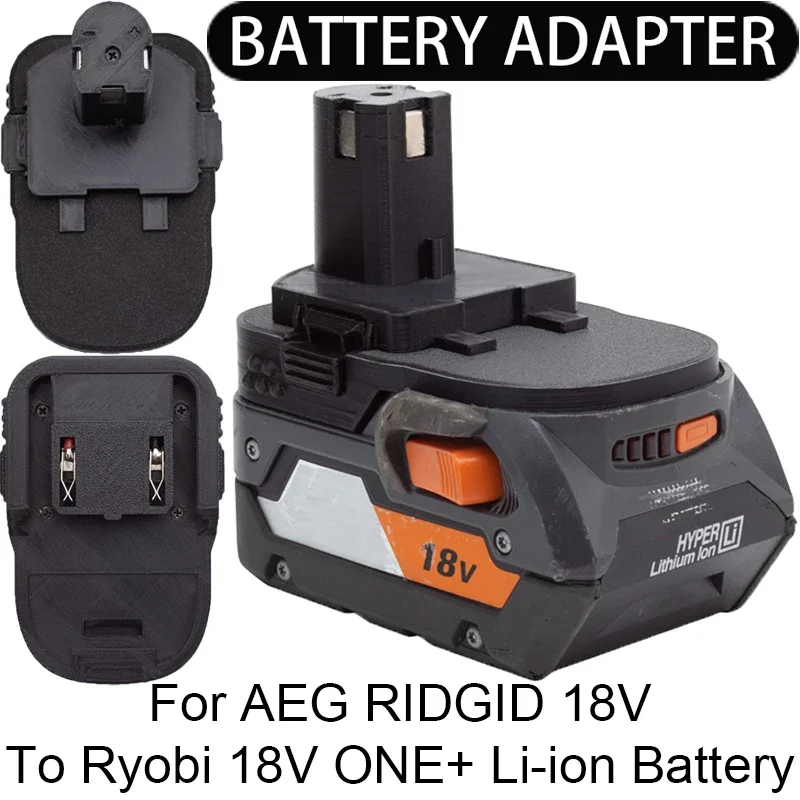 Фото Адаптер/преобразователь для литий-ионного инструмента Ryobi 18 В ONE+, преобразователь в AEG RIDGID, адаптер литий-ионного аккумулятора 18 В, аксессуары для электроинструментов №1