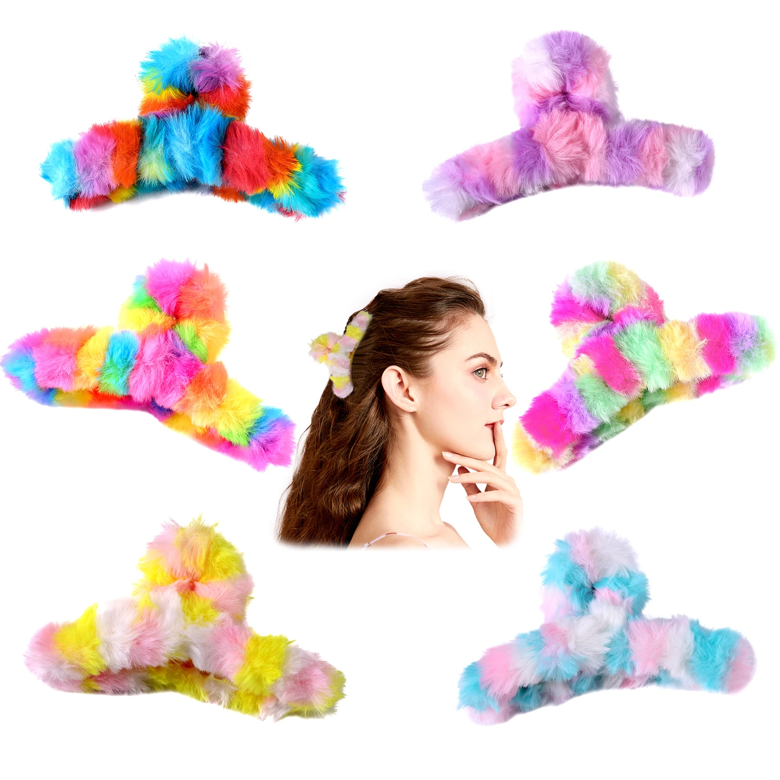 

Fashion Plush Hair Clip Hairpin Barrettes Accessories for Children Hair Clips Ornaments Headdress Wholesale