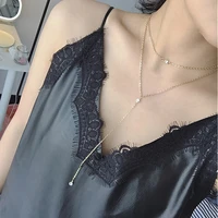 bohemia tassel chain pearl double layer pendant necklace chains long necklace custom necklace women accessories