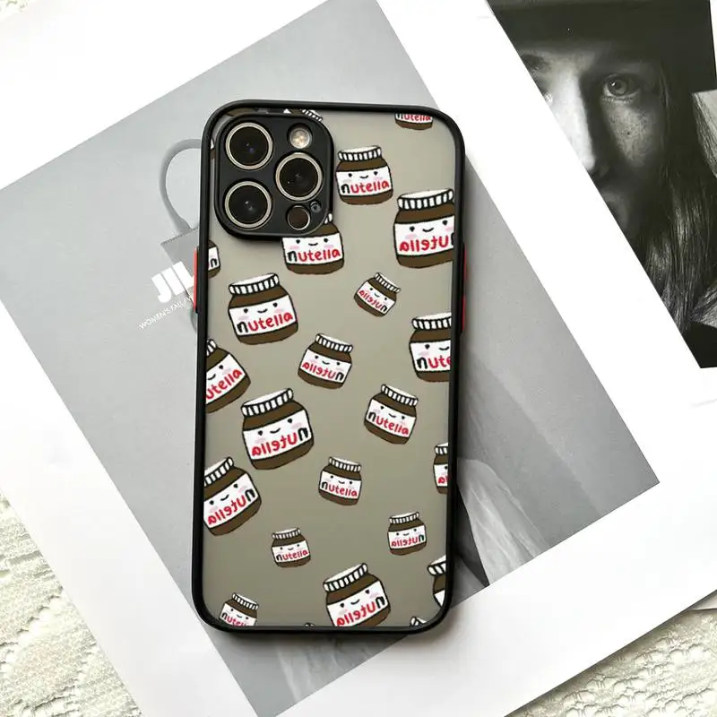 Мягкий силиконовый матовый Жесткий Чехол Kawaii Nutella для iphone 7 8 plus x xs xr 11 12 13 mini Pro max |