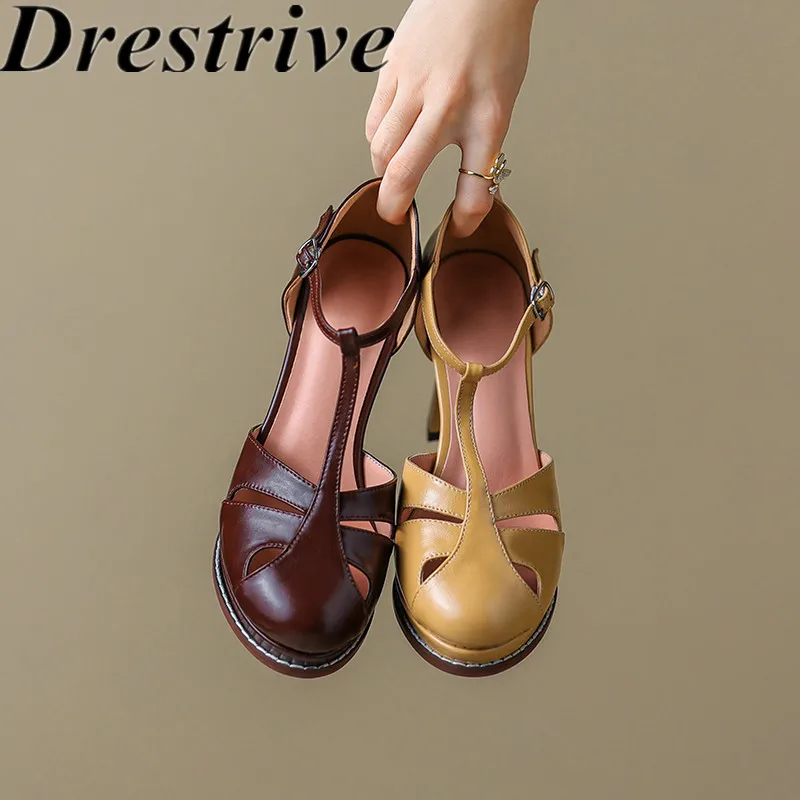 

Женские босоножки из ПУ кожи, с круглым носком, на высоком каблуке