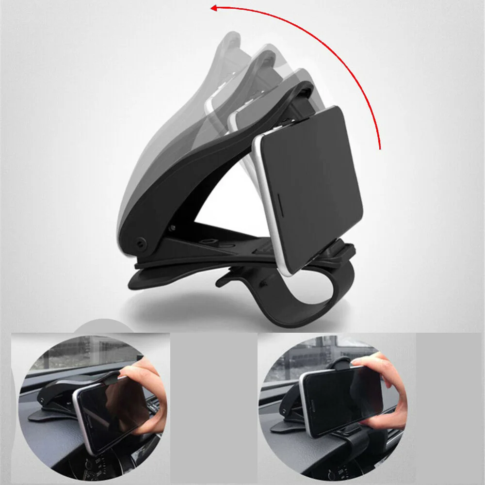 car phone kickstand 360 degree gps navigation dashboard phone holder in car for universal mobile phone clip mount stand bracket free global shipping