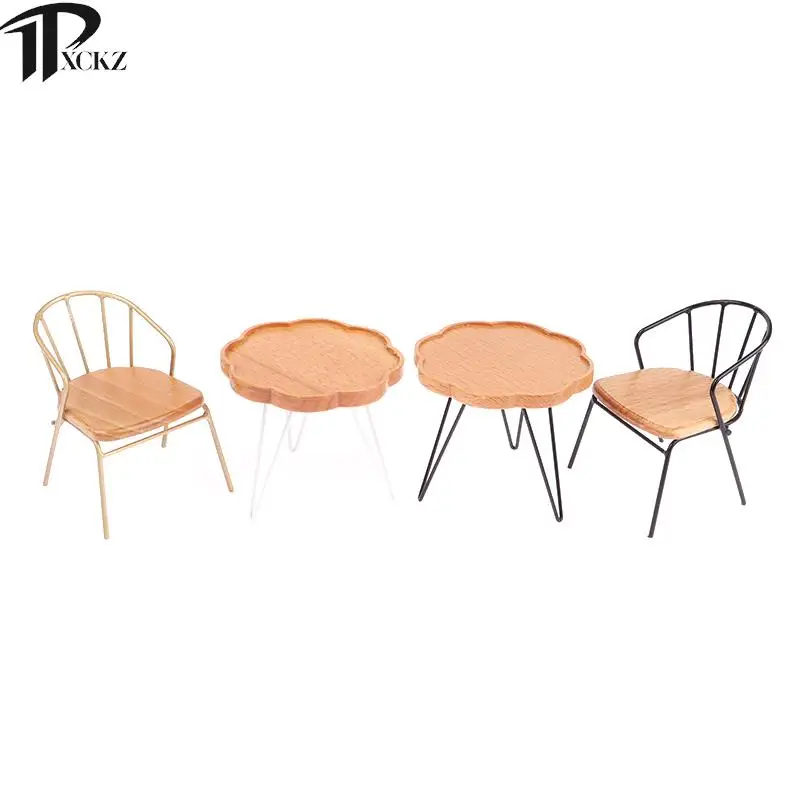 

1 Набор, миниатюрные столы и стулья для кукольного домика, обеденный стол и стулья, кофейный столик, спинка стула, украшение для модели мебели